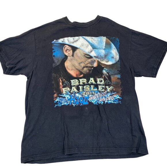 Brad Paisley Mens T-Shirt H2O Wetter & Wilder 2011 Tour Black Crewneck Casual - Picture 2 of 7